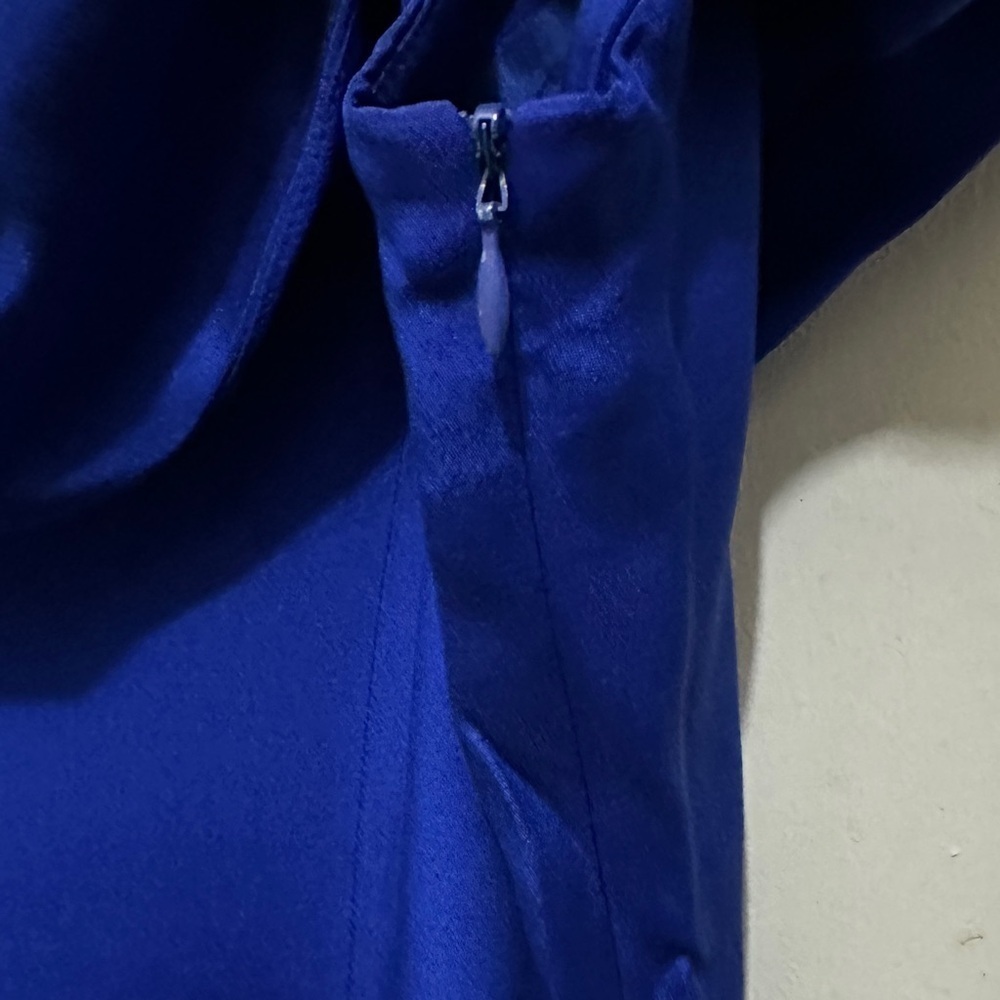 326 Spenser Jeremy | NWOT 100% Silk Royal Blue Cowl Neck Maxi Dress (Size 8) - Picture 5 of 11